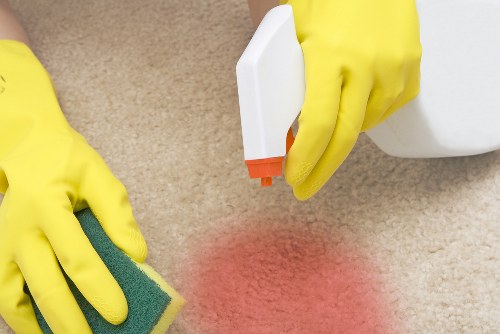 Camden Town Cleaners team using safety procedures during a professional clean
