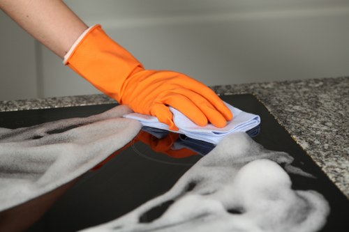 Window cleaning equipment used for upper-floor access in Camden Town
